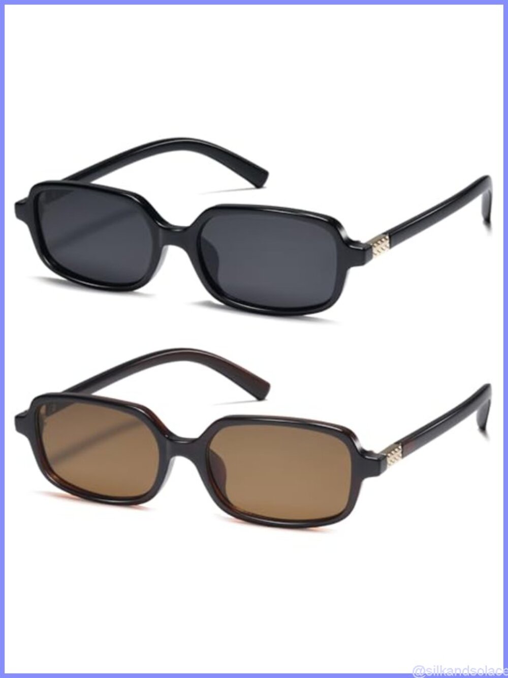 Small Rectangle Sunglasses UV400 Retro 90s Y2K Narrow Women Fashion